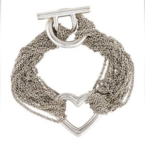 Tiffany & Co. Heart Sterling 925 silver bracelet multi strand toggle